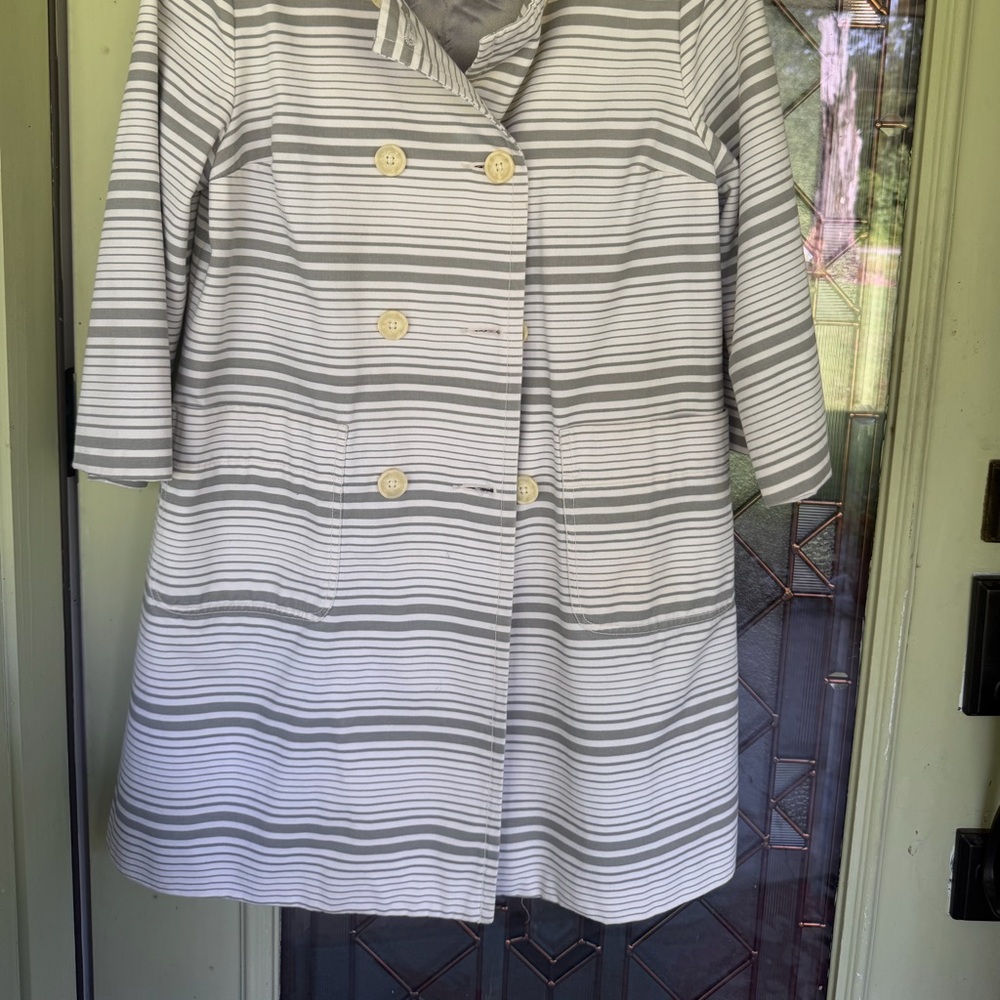 Proenza Schouler Striped Lined Jacket in White and Gray Size M. NWOT COTTON - Picture 3 of 12